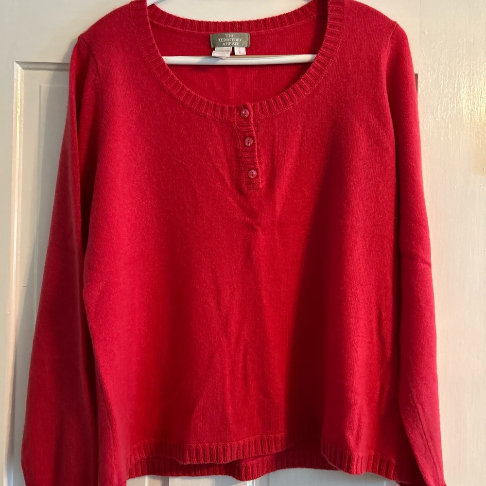 The Territory Ahead Vibrant Red Cashmere Sweater